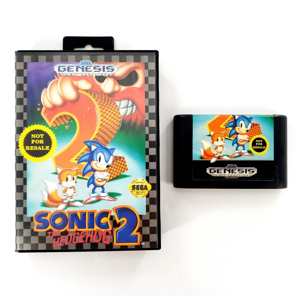 Sonic the Hedgehog 2 (Sega Genesis, 1992) Authentic No Manual Tested & Works